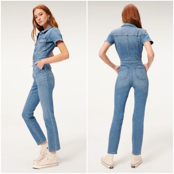 Good American Utility Denim Jumpsuit - Picture 4 of 11